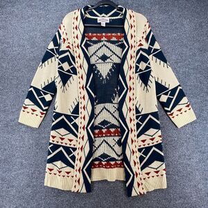 Oliver Cardigan Sweater Womens S Knit Open Front Western Farm Aztec Casual Boho
